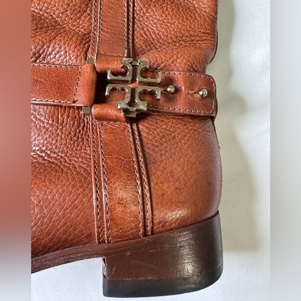 Tory Burch Brown Leather Tall Riding Boots in Size 7.5 - Picture 10 of 17